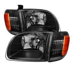 Xtune Toyota Tundra Regular/Access Cab 00-04 OEM Style Headlights & Corner Lights HD-JH-TTUN00-AM-BK - eliteracefab.com