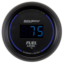 Load image into Gallery viewer, AutoMeter GAUGE; FUEL LEVEL; 2 1/16in.; 0-280O PROGRAMMABLE; DIGITAL; BLACK DIAL W/BLUE LE