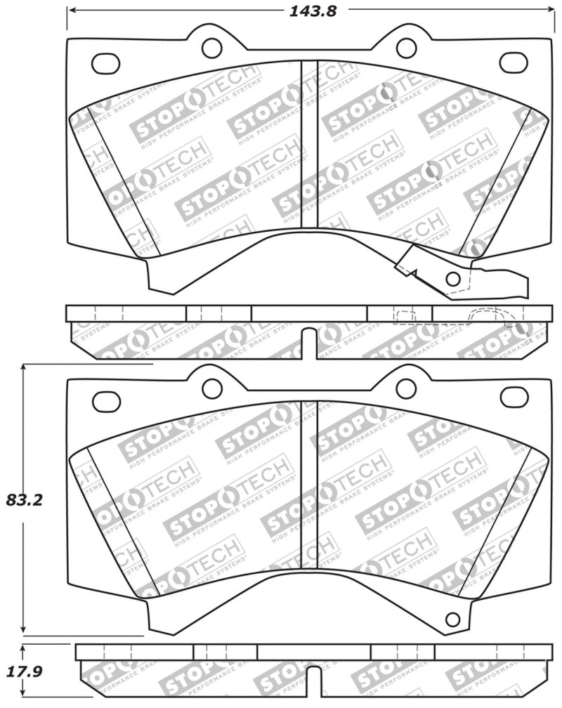 STOPTECH 13-18 TOYOTA LAND CRUISER PERFORMANCE FRONT BRAKE PADS, 309.13030 - eliteracefab.com