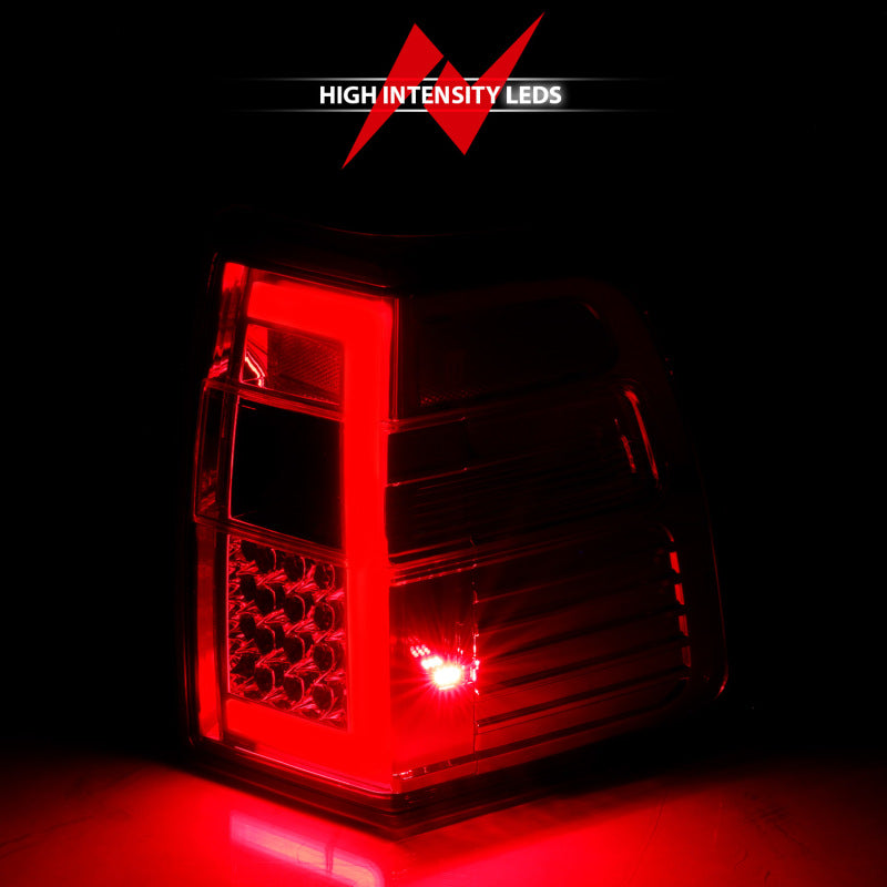 ANZO FORD EXPEDITION 07-17 LED C BAR STYLE TAIL LIGHTS CHROME RED/CLEAR LENS W/ SEQUENTIAL SIGNAL - 311410 ANZO