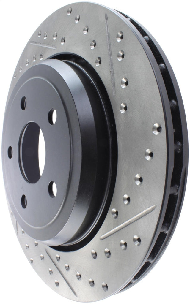 StopTech 12-15 Jeep Cherokee SRT8 Sport Slotted & Drilled Rear Driver Side Brake Rotor - eliteracefab.com