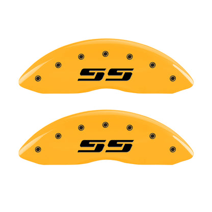 MGP 4 Caliper Covers Engraved Front & Rear Silverado SS Yellow Finish Black Char 2001 Chevy Tahoe MGP