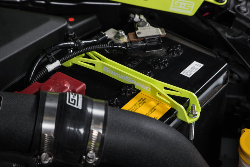 Grimm Speed Subaru Impreza/WRX/STI/Legacy/Forester/BRZ Lightweight Battery Tie Down - Neon Green - eliteracefab.com