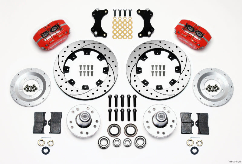 Wilwood Dynapro Dust-Boot Front Kit 12.19in Drilled-Red WWE ProSpindle Wilwood