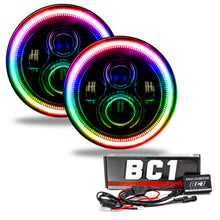 Load image into Gallery viewer, Oracle 7in High Powered LED Headlights - Black Bezel - ColorSHIFT - BC1 - eliteracefab.com