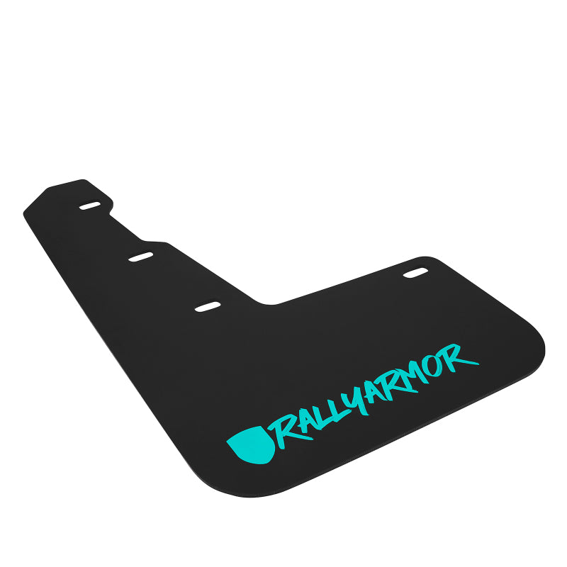 Rally Armor 15+ Subaru WRX & STi Sedan Only UR Black Mud Flap w/ Teal Logo and Altered Font - eliteracefab.com