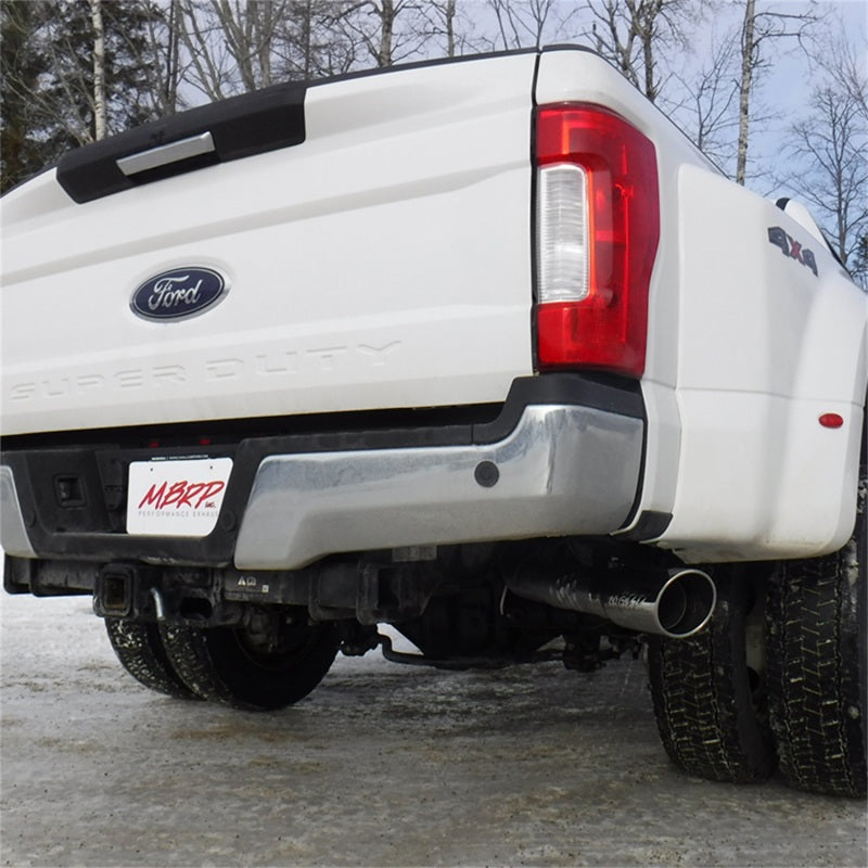 MBRP 17-19 Ford F250/350/450 6.7L 4in Aluminized Filter Back Single Tip Exhaust System - eliteracefab.com