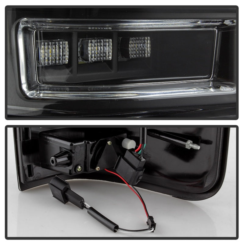 Spyder 04-08 Ford F-150 Projector Tail Lights - Light Bar DRL LED - Black ALT-YD-FF15004V2-LBLED-BK - eliteracefab.com