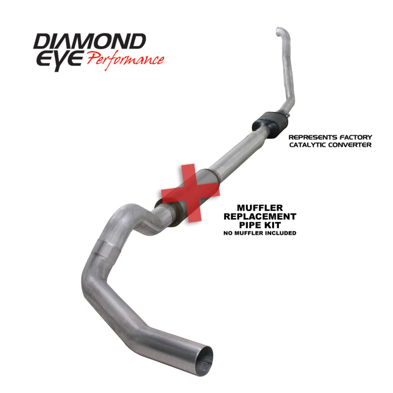 Diamond Eye KIT 5in TB MFLR RPLCMENT PIPE SGL ALUM 94-97 5 7 3L F250/F350 PWRSTROKE NFS W CARB STDS Diamond Eye Performance