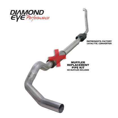 Diamond Eye KIT 5in TB MFLR RPLCMENT PIPE SGL ALUM 94-97 5 7 3L F250/F350 PWRSTROKE NFS W CARB STDS Diamond Eye Performance