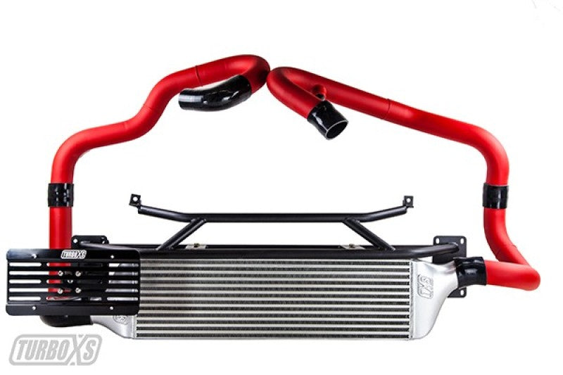 TURBOXS FRONT MOUNT INTERCOOLER KIT; WRINKLE RED POWDER COATED PIPES SUBARU STI; 2015-2019 - eliteracefab.com