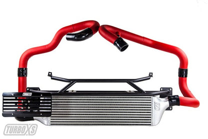 TURBOXS FRONT MOUNT INTERCOOLER KIT; WRINKLE RED POWDER COATED PIPES SUBARU STI; 2015-2019 - eliteracefab.com