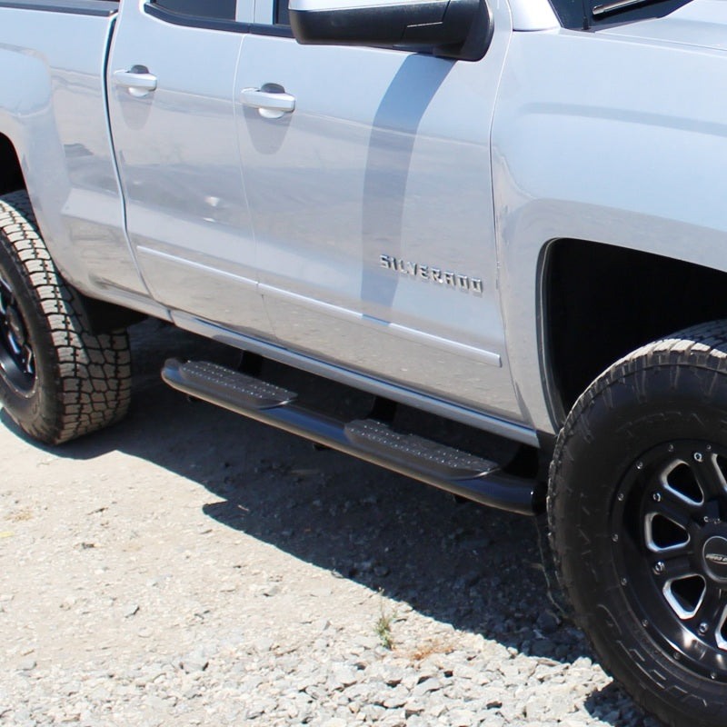 Westin 2014-2018 Chevrolet/GMC Silverado Sierra 1500 Dbl Cab PRO TRAXX 4 Oval Nerf Step Bars - Black - eliteracefab.com