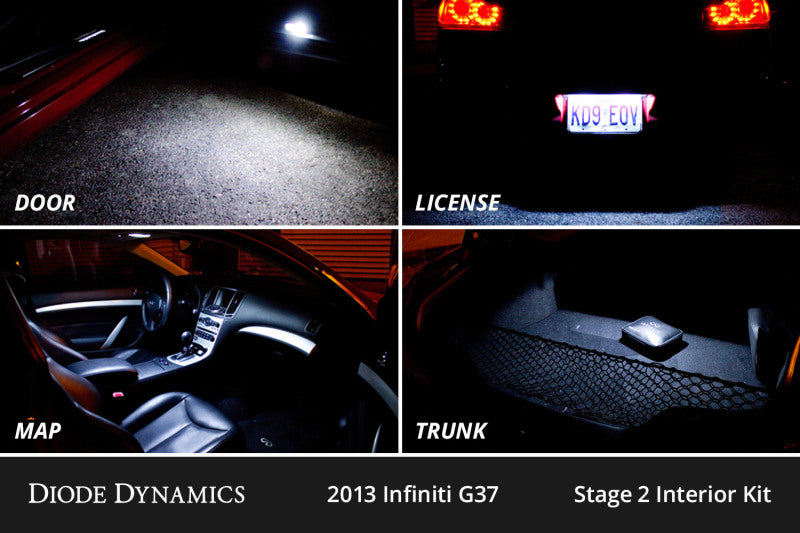 Diode Dynamics 08-15 Infiniti G37 Coupe/Convertible Interior LED Kit Cool White Stage 2 Diode Dynamics