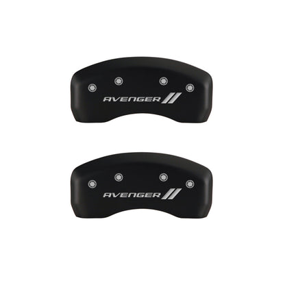 MGP 4 Caliper Covers Engraved Front & Rear With stripes/Avenger Red finish silver ch MGP
