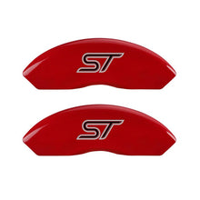 Load image into Gallery viewer, MGP 4 Caliper Covers Engraved Front &amp; Rear No bolts/ST Red finish silver ch MGP