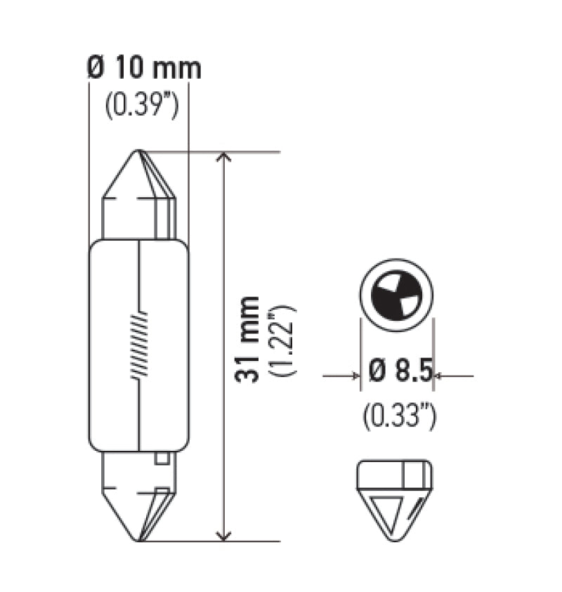 Hella Universal Clear 12V 10W 10x41mm T3.25 Bulb - eliteracefab.com