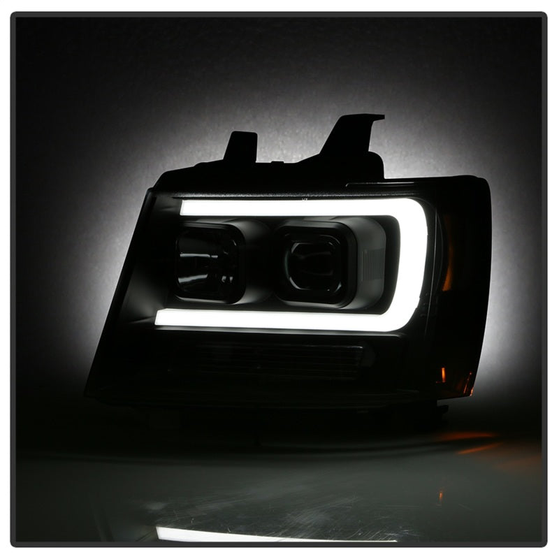 Spyder 07-14 Chevy Suburban/1500/2500/Tahoe V2 Projector Headlights All Blk PRO-YD-CSUB07V2-DRL-BKV2 - eliteracefab.com