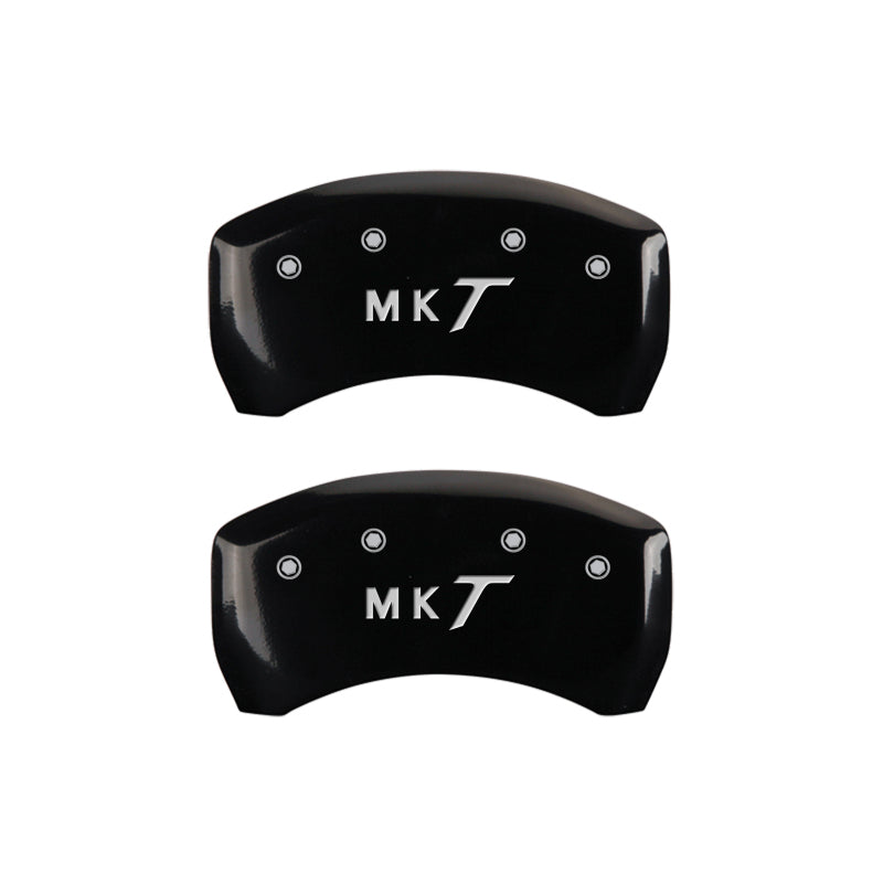 MGP 4 Caliper Covers Engraved Front Lincoln Engraved Rear MKT Black finish silver ch MGP