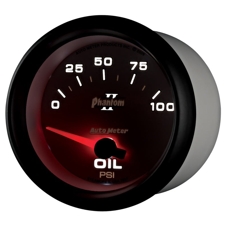 Autometer Phantom II 2 5/8in 0-100 PSI Short Sweep Electronic Oil Pressure Gauge 7827