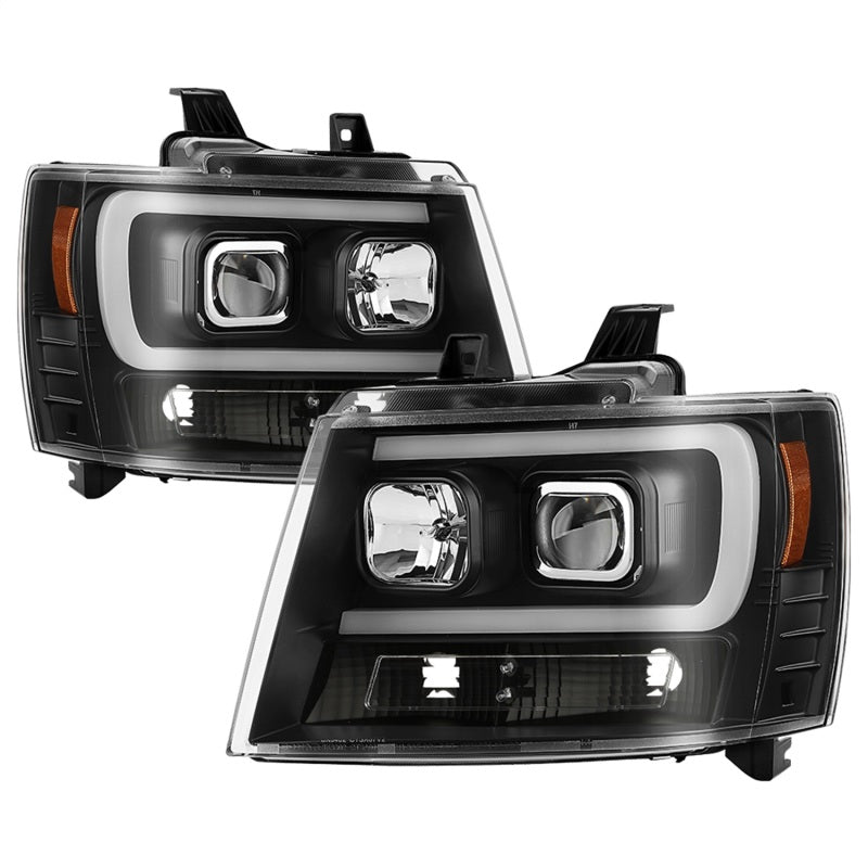 Spyder 07-14 Chevy Suburban/1500/2500/Tahoe V2 Projector Headlights All Blk PRO-YD-CSUB07V2-DRL-BKV2 - eliteracefab.com