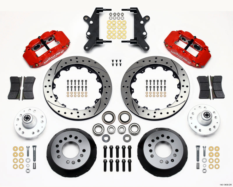 Wilwood Narrow Superlite 6R Front Hub Kit 12.88in Drill Red 60-68 Ford / Mercury Full Size / Galaxie Wilwood