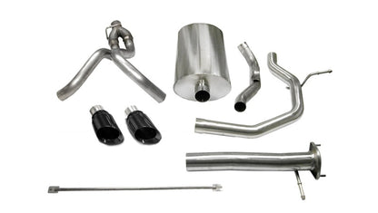 Corsa 03-06 Chevrolet SSR 5.3L V8 3in Cat-Back Dual Rear w Single 4in Black Pro-Series Tips CORSA Performance