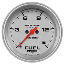 Load image into Gallery viewer, Autometer Ultra-Lite 2-5/8in 15psi Fuel Pressure Gauge - Digital Stepper Motor