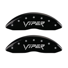 Load image into Gallery viewer, MGP 4 Caliper Covers Engraved Front &amp; Rear Gen 2/Viper Black finish silver ch MGP