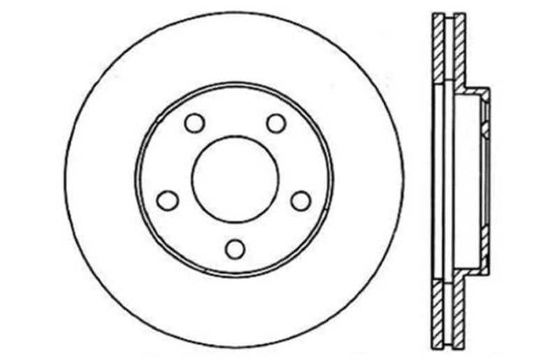 StopTech 94-04 Ford Mustang (exc Cobra & Bullitt) Front Left Slotted & Drilled Rotor Stoptech
