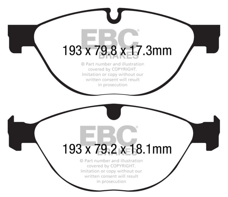 EBC 13+ Jaguar F-Type (Cast Iron Only) 3.0 Supercharged (380) Perf Pkg Yellowstuff Front Brake Pads - eliteracefab.com