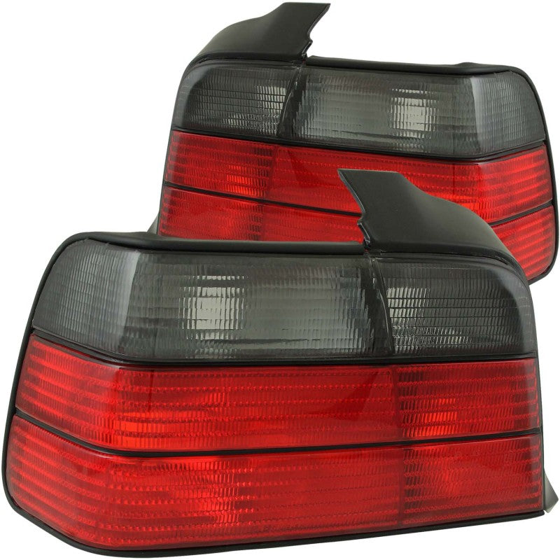 ANZO USA Bmw 3 Series E36 4dr Taillights Red/Smoke; 1992-1998 - eliteracefab.com