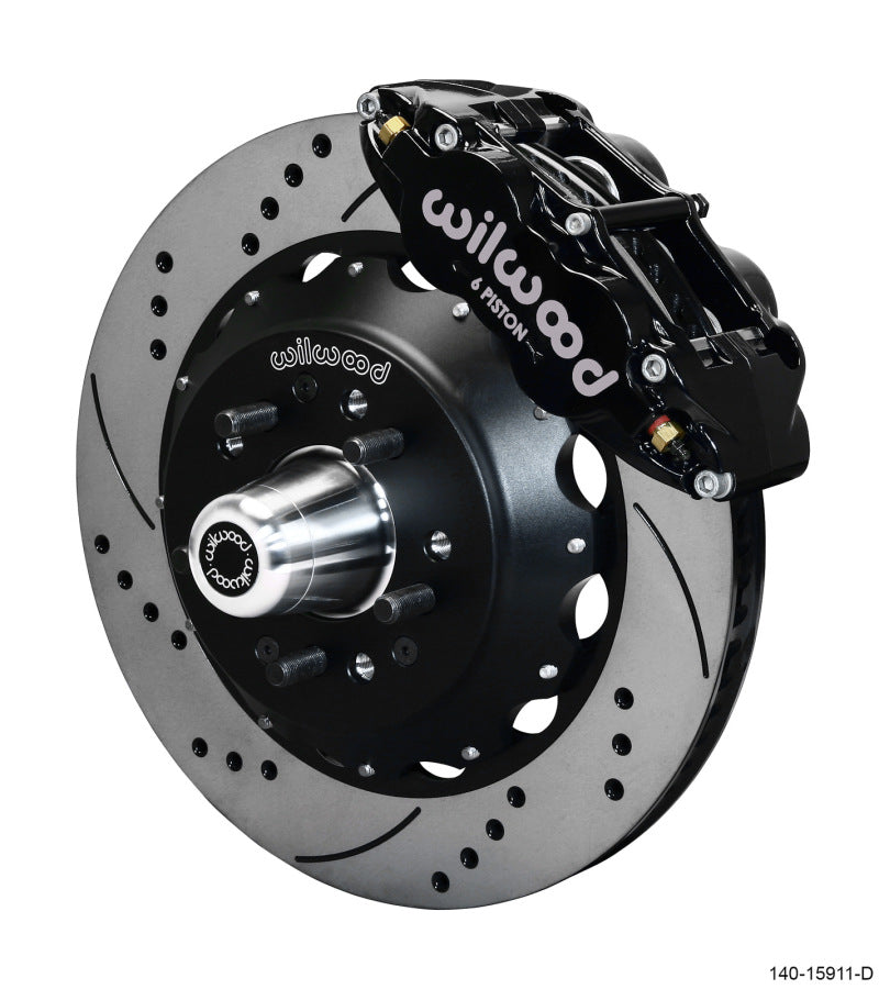 Wilwood Narrow Superlite 6R Front Big Brake Kit 14.00in SRP Drilled and Slotted Rotor - Black Wilwood