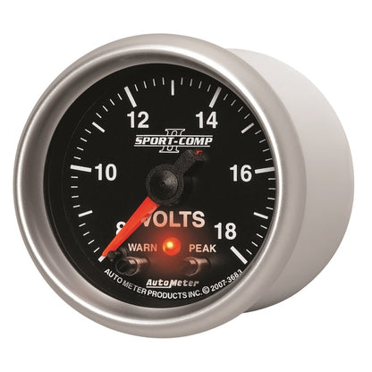 Autometer Sport-Comp II 2-1/16in Digital Voltometer Gauge - 18V 3683