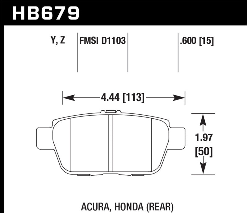 Hawk 09-14 Acura TL / 06-14 Honda Ridgeline 3.5L V6 LTS Rear Brake Pads - eliteracefab.com