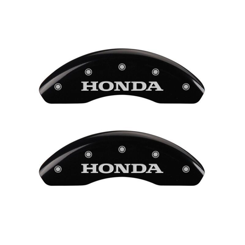 MGP 4 Caliper Covers Engraved Front Honda Rear H Logo Black Finish Silver Char 2017 Honda Civic MGP