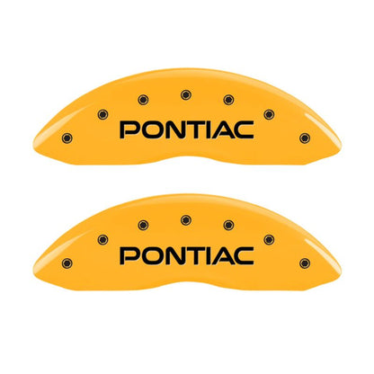 MGP 4 Caliper Covers Engraved Front & Rear Pontiac Yellow Finish Black Char 2004 Pontiac Bonneville MGP