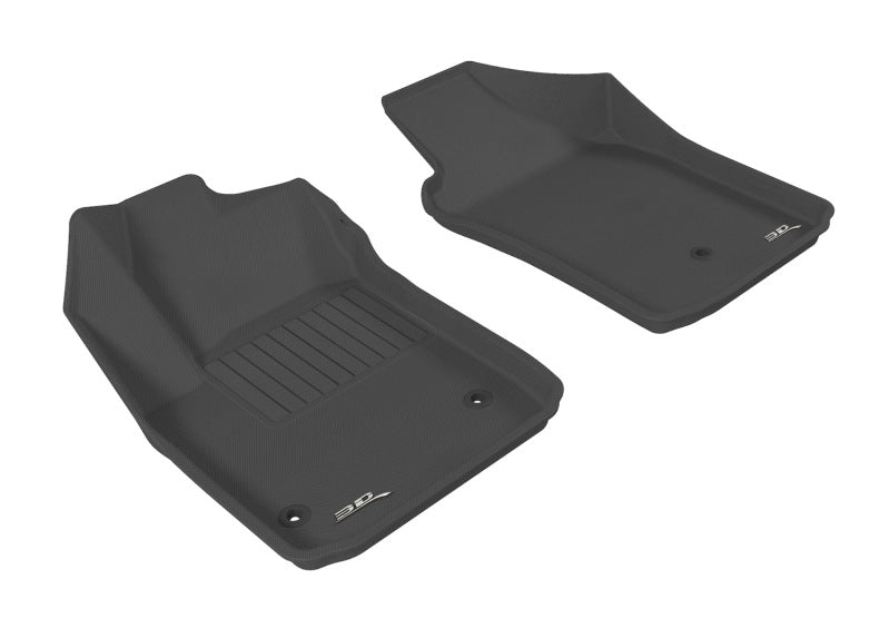 3D MAXpider 2012-2019 Fiat 500/500E Kagu 1st Row Floormat - Black - eliteracefab.com