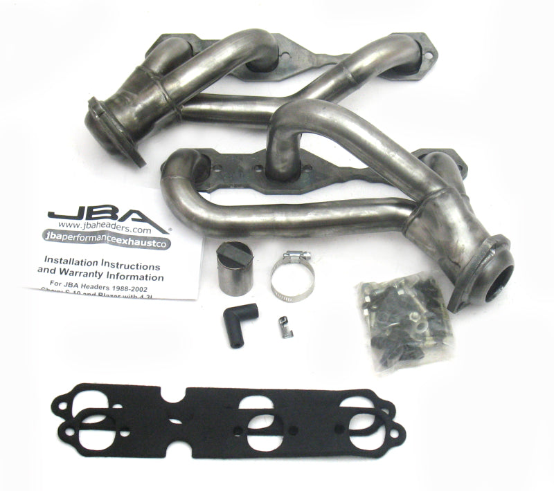 JBA 88-95& 02-03 GM S-Truck 4.3L V6 2WD 1-1/2in Primary Raw 409SS Cat4Ward Header JBA