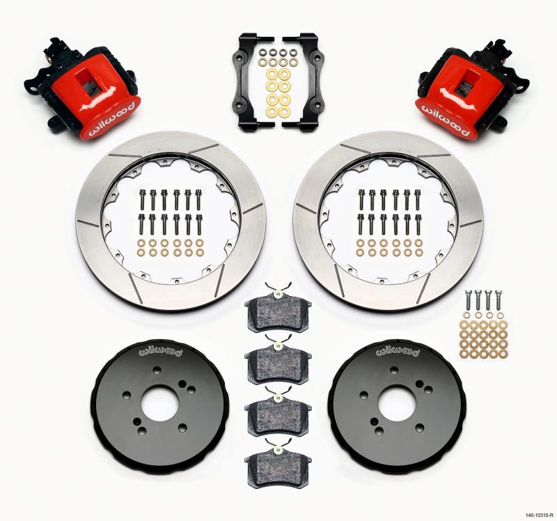 Wilwood Combination Parking Brake Rear Kit 12.88in Red Honda S2000 - eliteracefab.com