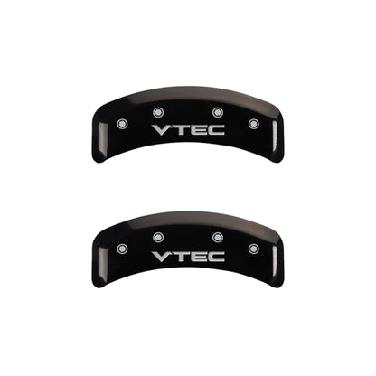 MGP 4 Caliper Covers Engraved Front & Rear Vtech Black finish silver ch MGP