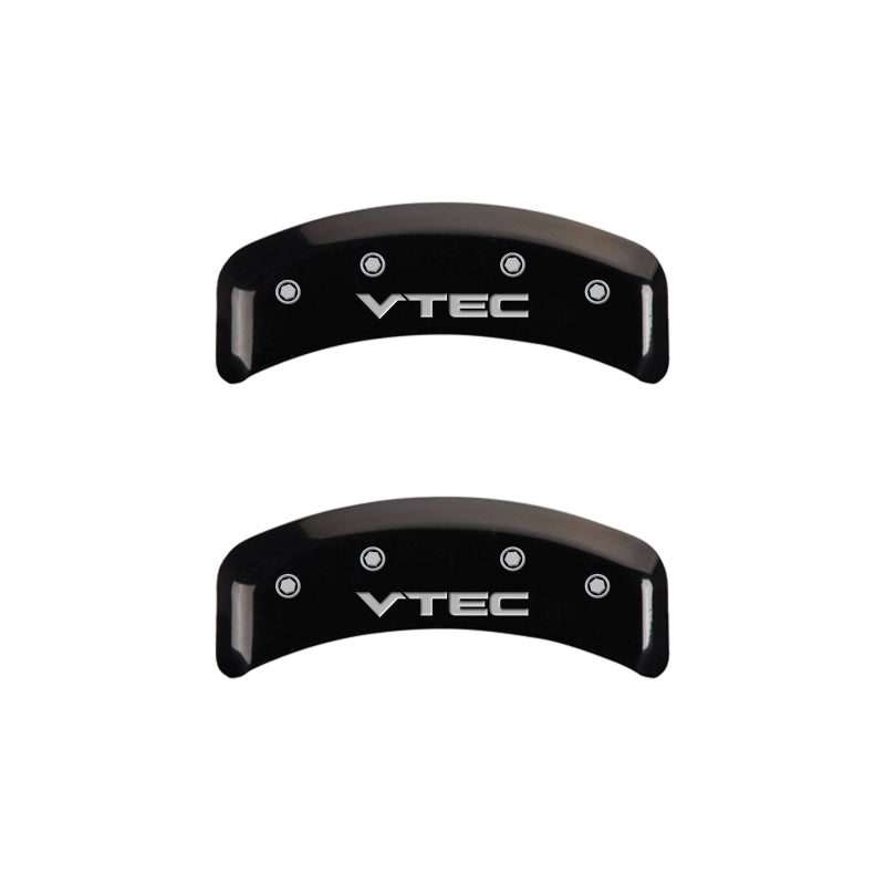 MGP 4 Caliper Covers Engraved Front & Rear Vtech Black finish silver ch MGP