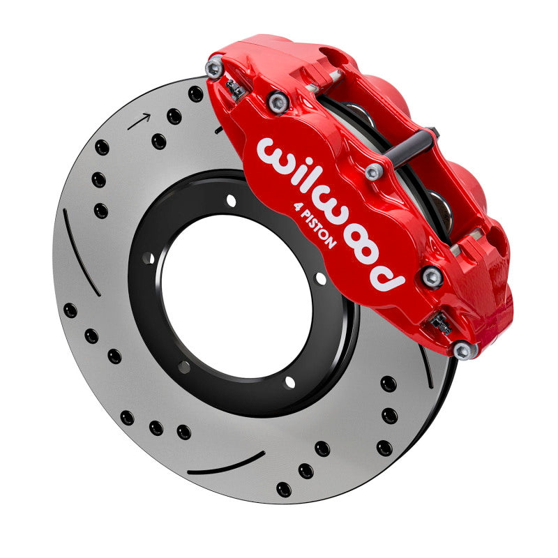 Wilwood 69-83 Porsche 911 Front Superlite Brake Kit 3.5in MT Drilled & Slotted - Red Wilwood