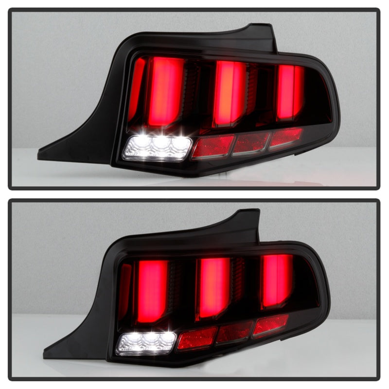 Spyder 10-12 Ford Mustang Light Bar Seq Turn Signal LED Tail Lights - Smoke ALT-YD-FM10-LED-SM - eliteracefab.com