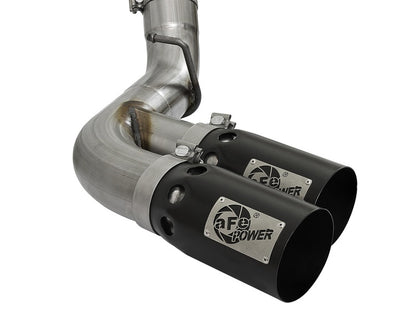 aFe Victory Series 4in 409-SS DPF-Back Exhaust w/ Dual Black Tips 2017 GM Duramax V8-6.6L(td) L5P aFe