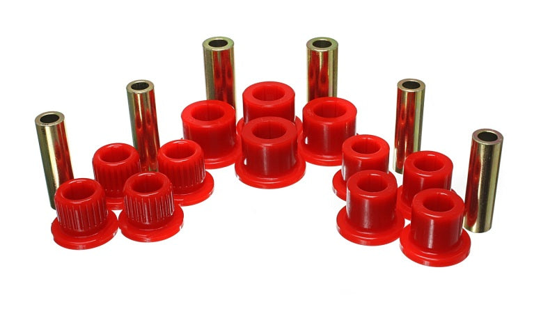 Energy Suspension 99-04 Ford F-350 2wd/F-250 SD 4wd/F-350 4wd Red Rear Leaf Spring Bushing Set - eliteracefab.com