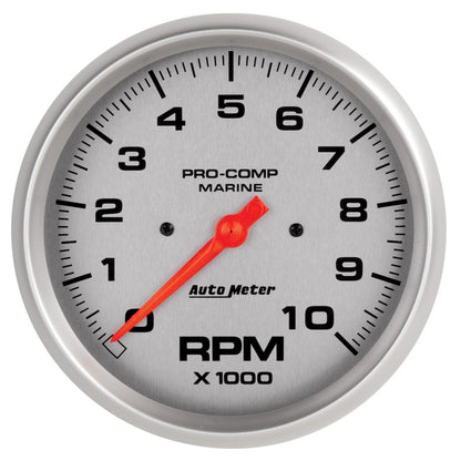 Autometer Marine Silver Ultra-Lite 5in 10K RPM In-Dash Tachometer Gauge 200801-33
