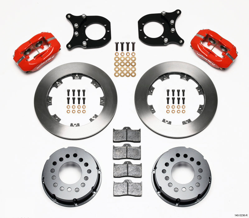 Wilwood Forged Dynalite P/S Rear Kit Red Chev 12 Bolt w/Clip Eliminator Wilwood
