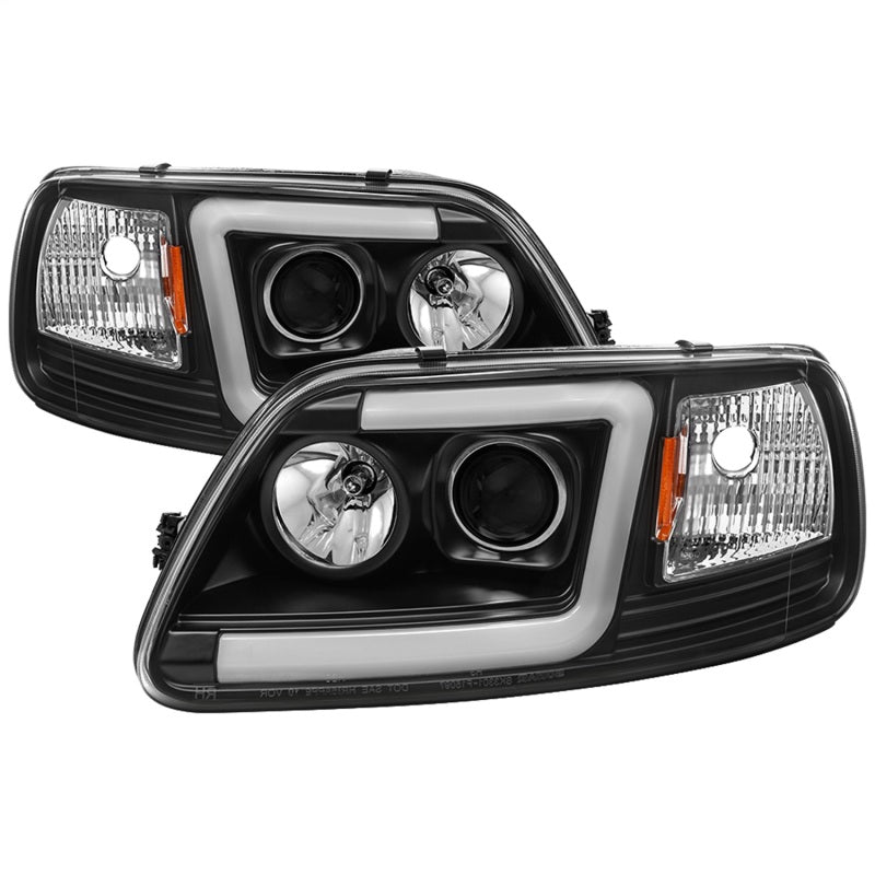 Spyder 97-03 Ford F-150 (After 6/1997) Light Bar Projector Headlights - Blk (PRO-YD-FF15097V2-LB-BK) - eliteracefab.com