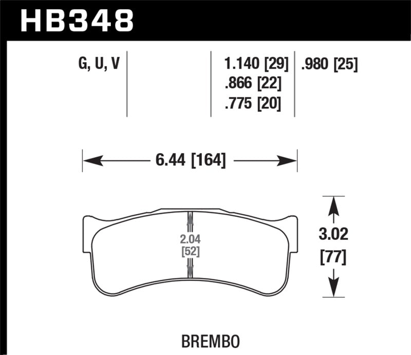 Hawk Performance DTC-70 Brake Pads - HB348U.980 Hawk Performance